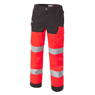 PANTALON HAUTE VISIBILITE LUKLIGHT ROUGE/GRIS EJ84