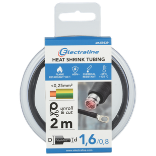 GAINE THERMO-RETRACTABLE NOIRE 2M