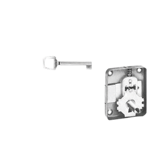 SERRURE DE MEUBLE EN APPLIQUE ESTAMPEE FACON PARIS 70