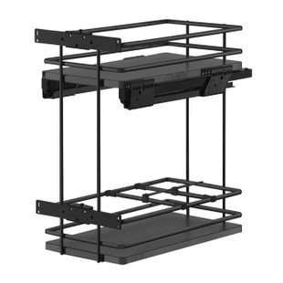 COULISSANT BAS 2 ETAGERES + BOUTEILLES ANTHRACITE