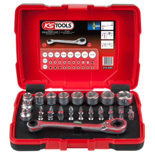 COFFRET DE DOUILLES ET EMBOUTS DE VISSAGE 1/4'' (31 PIECES)