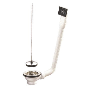 BONDE 84 MM AVEC TROP PLEIN POUR EVIER GRES 1 BAC 20404