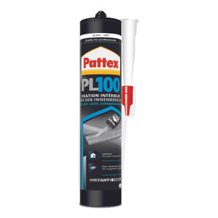 PATTEX MASTIC COLLE ACRYLIQUE PL100 HIGH TACK BLANC 380 GR