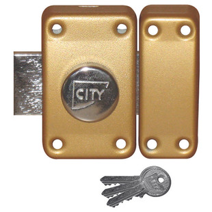 VERROU CITY 25 A BOUTON CYLINDRE LONGUEUR 45 BLANC