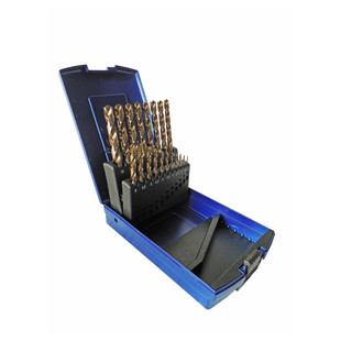 FORET QUEUE CYLINDRIQUE HSS COBALT 5% TAILLE MEULE COURTE "890" (COFFRET DE 19)